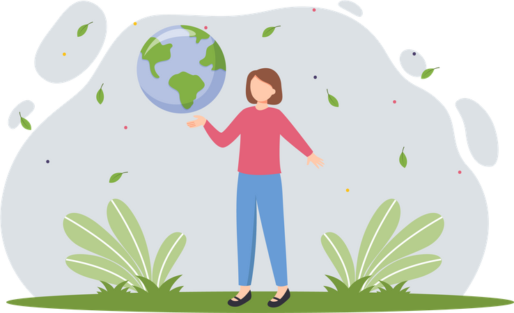 Earth Day Flat Design  Illustration