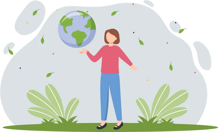 Earth Day Flat Design  Illustration