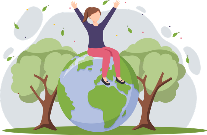 Earth Day Flat Design  Illustration