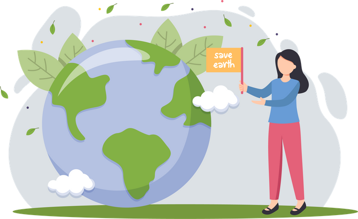 Earth Day Flat Design  Illustration