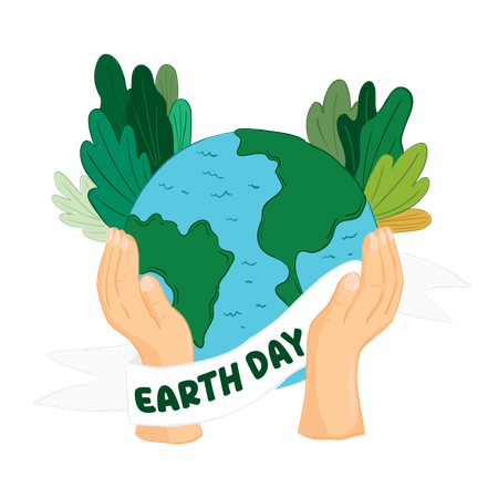 Earth Day Protecting Our Planet  Illustration