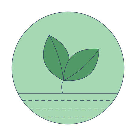 Earth elemental symbol with leaves  Illustration