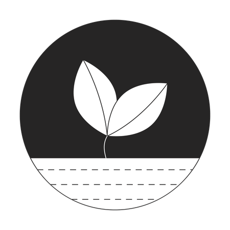 Earth elemental symbol with leaves  Illustration
