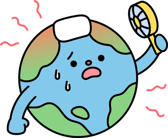 Earth getting warm due to global warming  Illustration