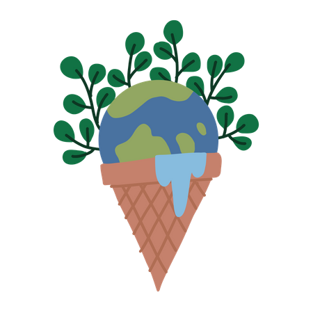 Earth in a cone  Illustration