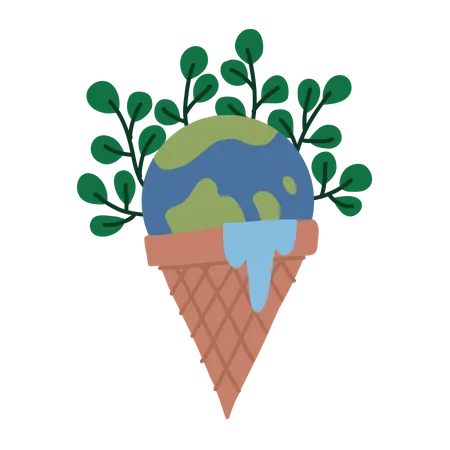 Earth in a cone  Illustration