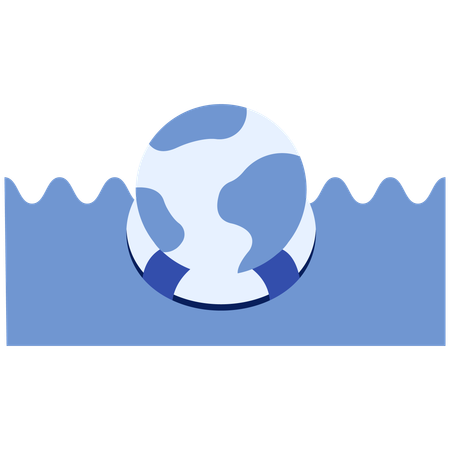 Earth in a Life Preserver  Illustration
