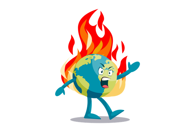 Earth is burning  Illustration