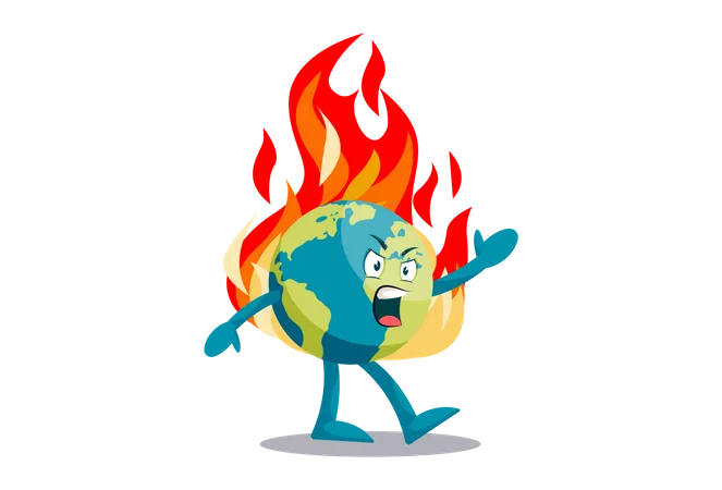 Earth is burning  Illustration