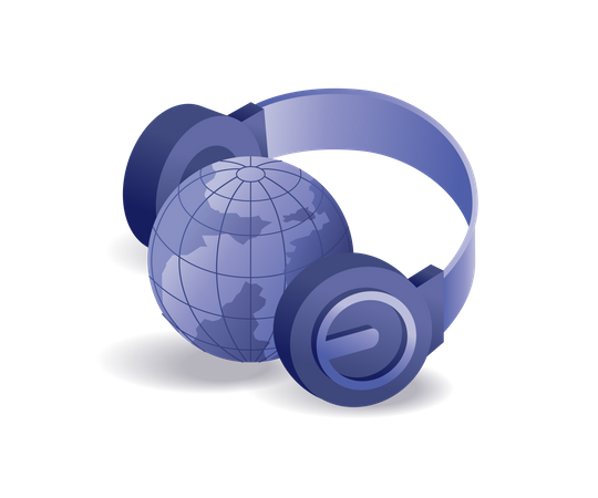 Earth listening headset  Illustration