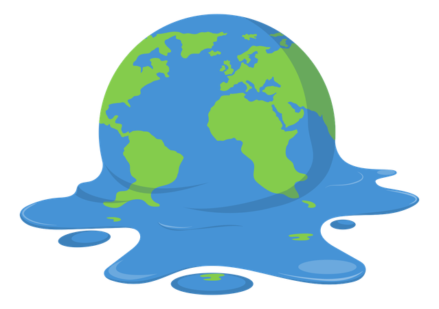 Earth melting due to global warming  Illustration