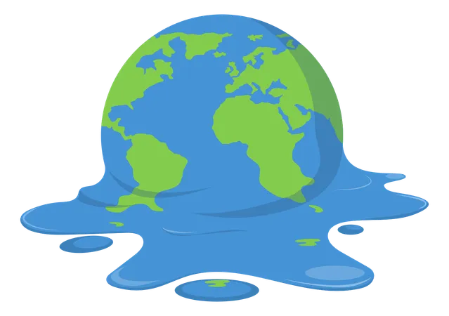 Earth melting due to global warming  Illustration