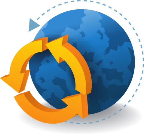 Earth rotation circle  Illustration