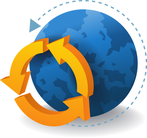 Earth rotation circle  Illustration