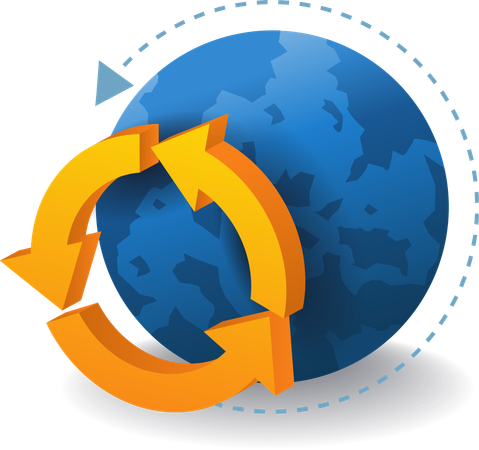 Earth rotation circle  Illustration