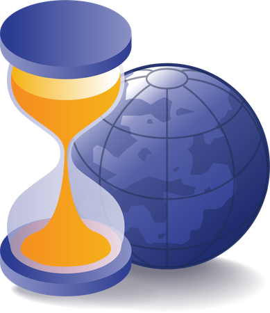 Earth with hourglass time  Illustration