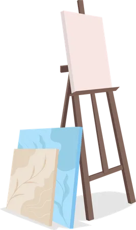 Easel with canvas  Illustration