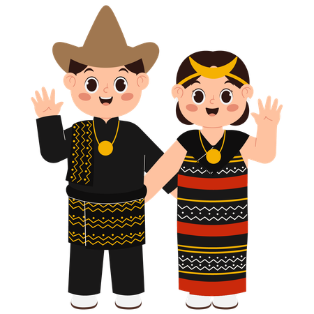 East Nusa Tenggara Traditional Clothing  Illustration