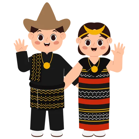 East Nusa Tenggara Traditional Clothing  Illustration