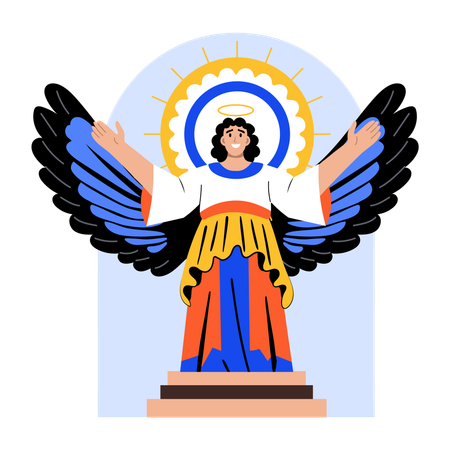 Easter angel giving blessing  Illustration