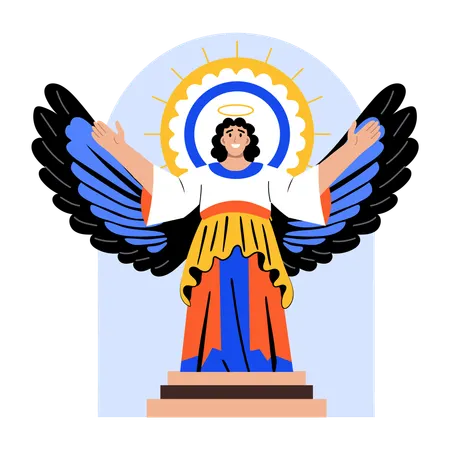 Easter angel giving blessing  Illustration