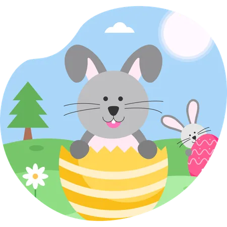 Easter bunny egg  일러스트레이션