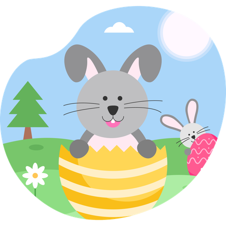 Easter bunny egg  Illustration