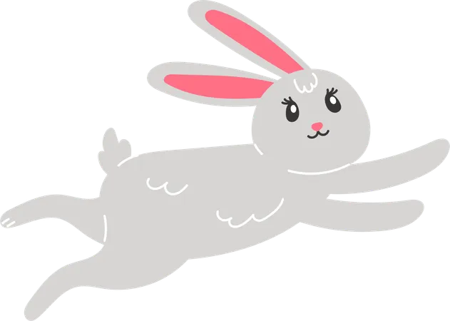 Easter Bunny jumping  Illustration