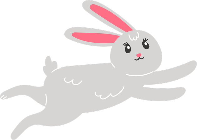 Easter Bunny jumping  Illustration