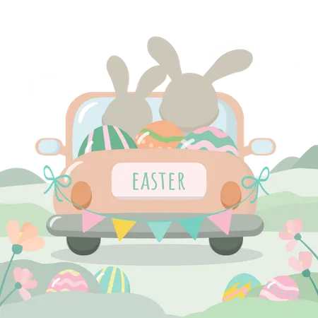 Easter car  Illustration