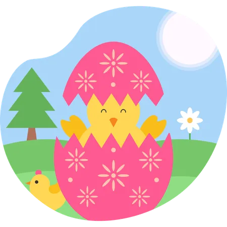 Easter chicken  Illustration