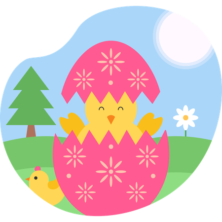 Easter chicken  Illustration