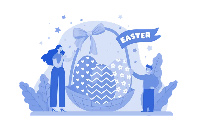 Easter Day Illustration Concept On White Background Illustration