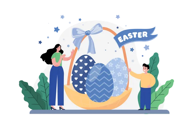 Easter Illustration Concept Flat Illustration Isolated On White Background Illustration