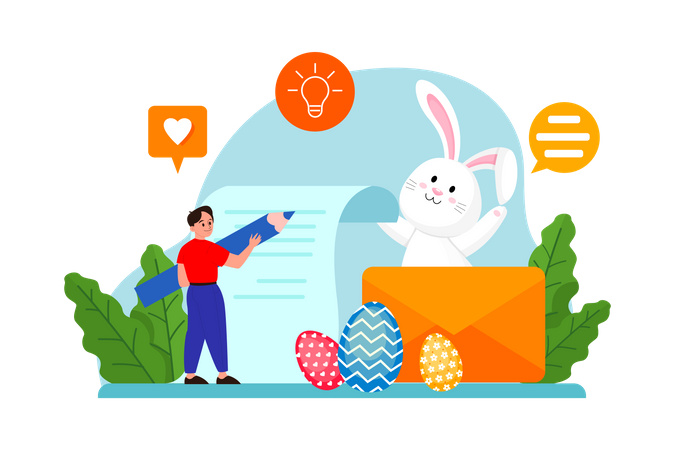 Easter Day invitation card  Illustration