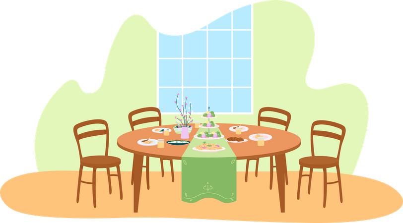 Easter dinner  Illustration