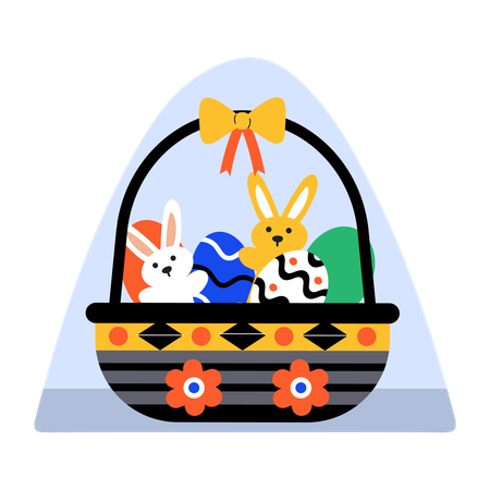 イースターエッグバスケット  イラスト