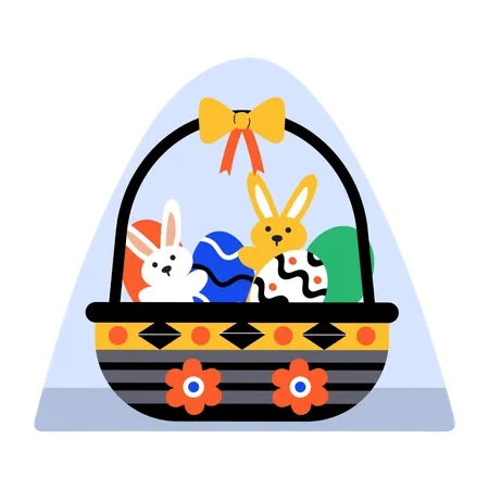 イースターエッグバスケット  イラスト