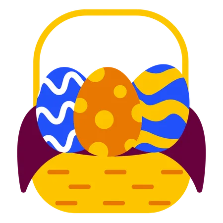 Easter egg basket  일러스트레이션