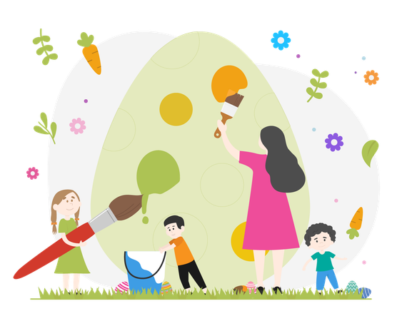 Easter Egg Hunt  Illustration