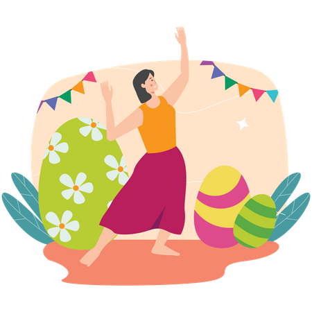 Easter Egg Party  Illustration