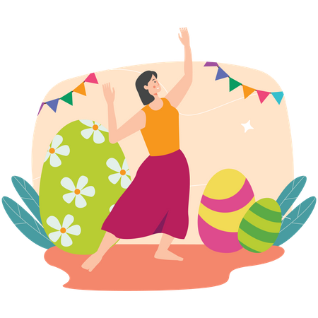 Easter Egg Party  Illustration