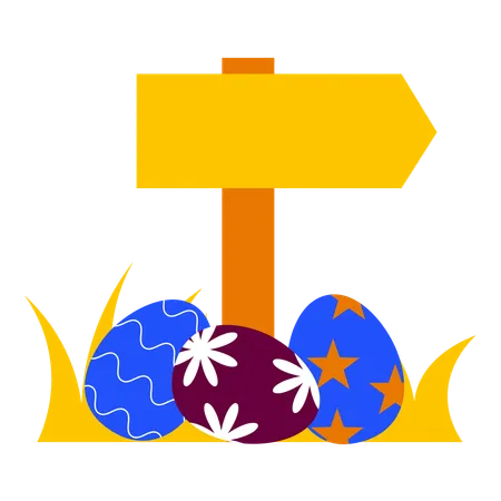 Easter egg signboard Illustration