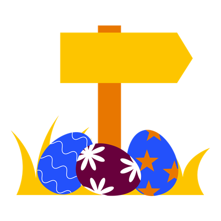 Easter egg signboard  Illustration