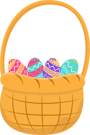 Easter Eggs Basket  Illustration