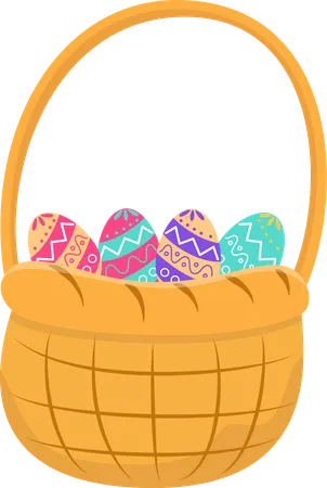Easter Eggs Basket  Illustration