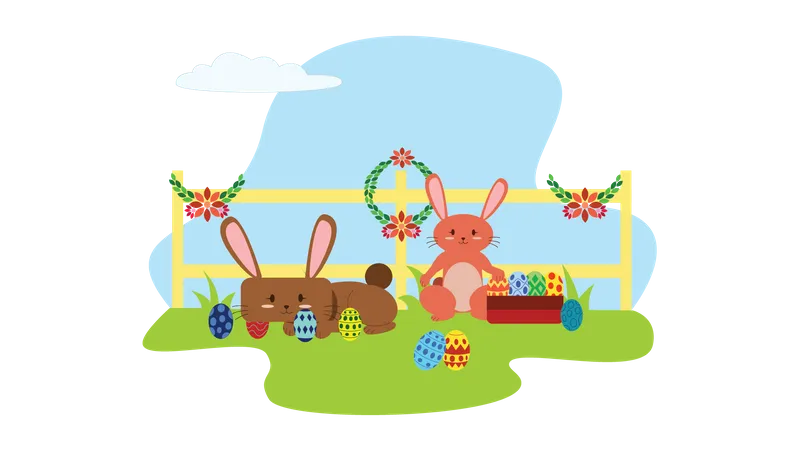 Easter Greetings  Illustration