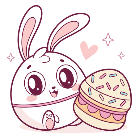 Easter rabbit with cookie  Illustration