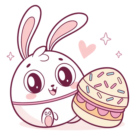 Easter rabbit with cookie  Illustration