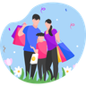 free easter shopping illustrations